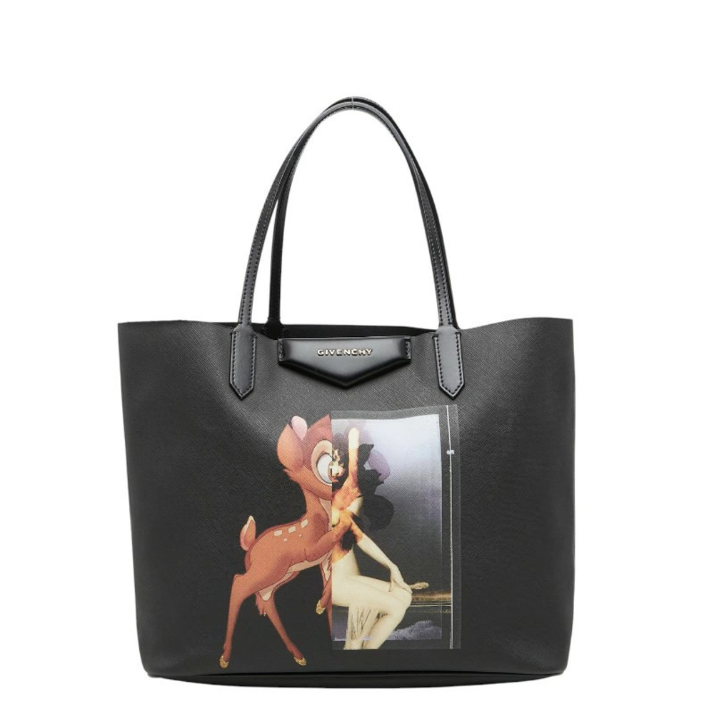 Givenchy Disney Bambi Antigona Tote Bag Handbag Black Multicolor Leather
